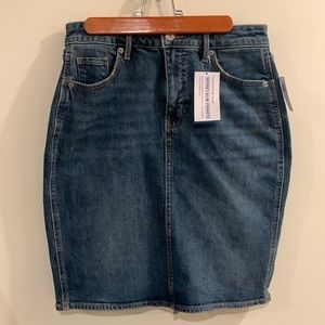 Old Navy midi denim skirt secret slimming products